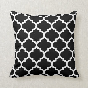 Quatrefoil Kissen - Schwarzweiss-Muster