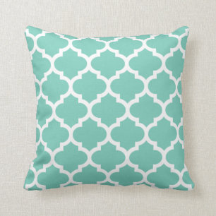 Quatrefoil Kissen - Türkis-Muster