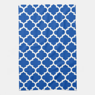Quatrefoil Kobalt-Blau-Geschirrtücher Geschirrtuch