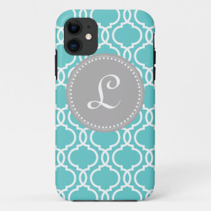 Quatrefoil kundenspezifisches Monogramm in Blauem title_seo2