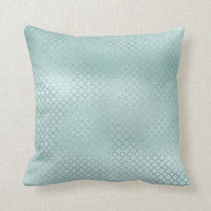 Quatrefoil Kunst-Deko-Silber Tiffany Kissen