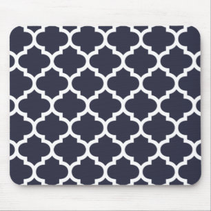 Quatrefoil Marine-Blau Mousepad