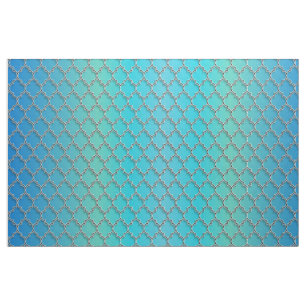Quatrefoil Ombre Blue Stoff