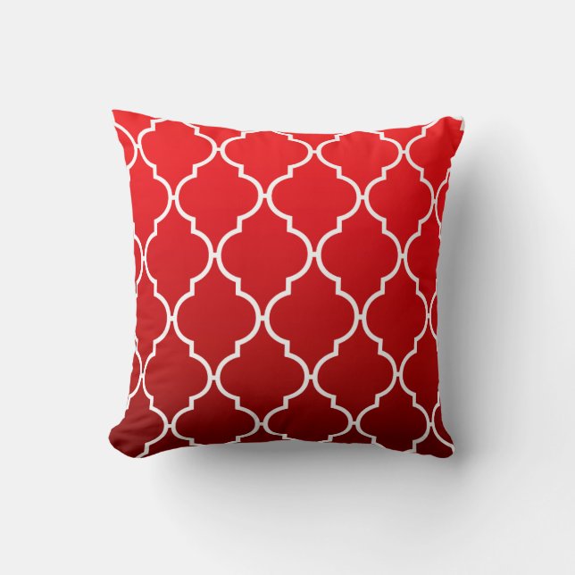 Quatrefoil Ombre Geometric | rot Kissen (Vorderseite)