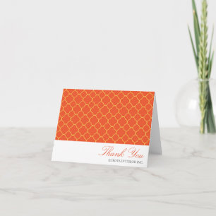 Quatrefoil orange trèfle motif merci note
