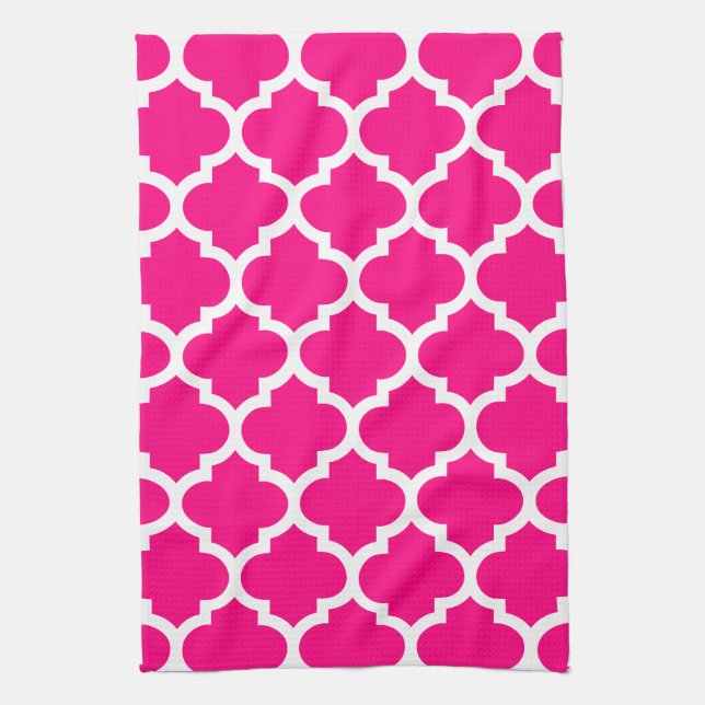 Quatrefoil Pink-Geschirrtücher Geschirrtuch (Vertikal)