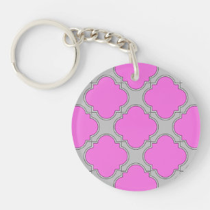Quatrefoil rose et gris