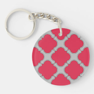 Quatrefoil rouge et gris