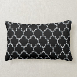 Quatrefoil Schwarz-weiße und graue Kissen
