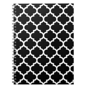 Quatrefoil Schwarzweiss-Notizblock Notizblock