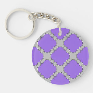 Quatrefoil violet et gris
