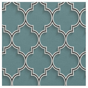 Quatrefolie Aquamarin grünes Gewebe Stoff