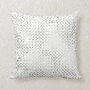 Quatrefolie Art Deco Weißes Delikates geometrische Kissen