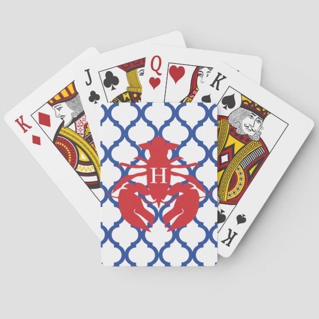 Quatrefolie Hummer Monogram Playing Cards Spielkarten (Rückseite)