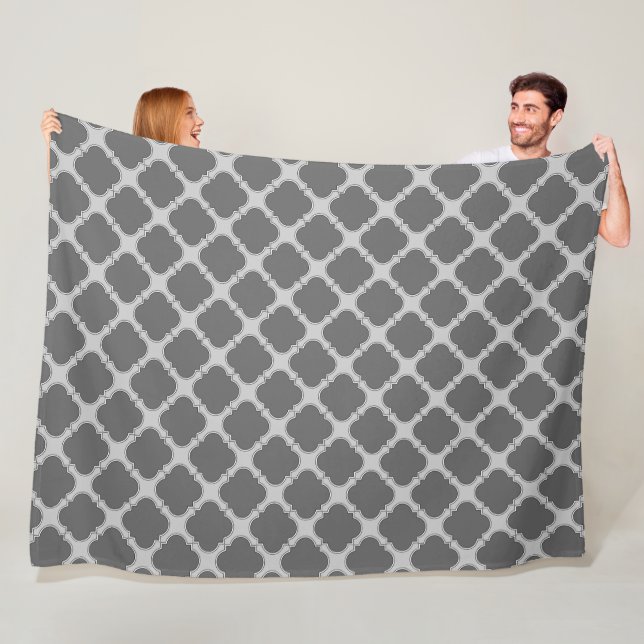 Quatrefolie in Grautönen Fleecedecke (Beispiel)