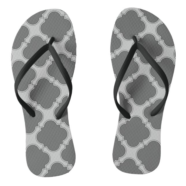 Quatrefolie in Grautönen Flip Flops (Fußbett)