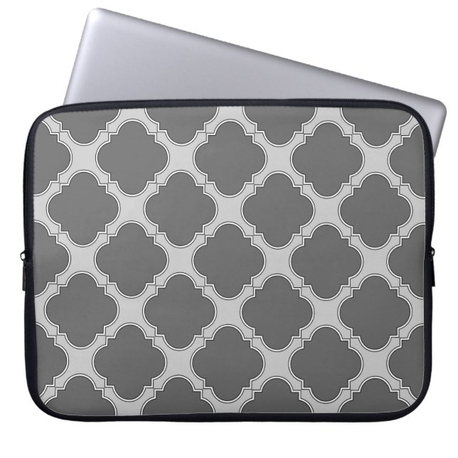 Quatrefolie in Grautönen Laptopschutzhülle (Vorderseite)