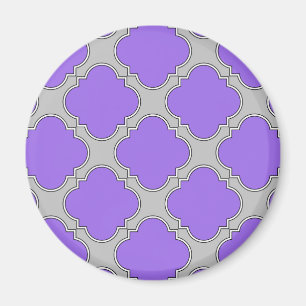 Quatrefolie lila und grau magnet