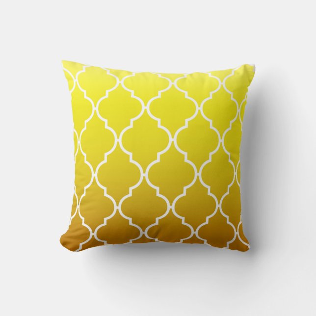 Quatrefolie Ombre Geometrie| gelb Kissen (Vorderseite)