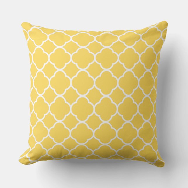 Quatrefolie Senf Gelbe Wohngestaltung Trendy Cotto Kissen (Vorderseite)