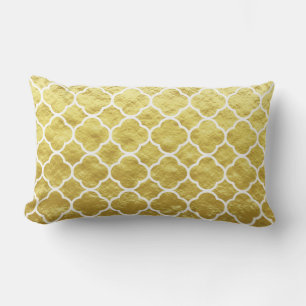 Quatrefolien-Gold-Foil-Lattice-Muster Funkelnd 202 Kissen Für Draußen