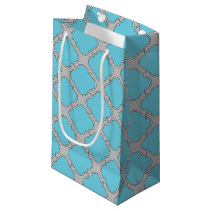 Quatrefolienblau und grau kleine geschenktüte