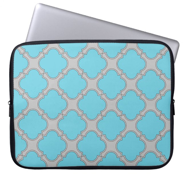 Quatrefolienblau und grau laptopschutzhülle (Vorderseite)