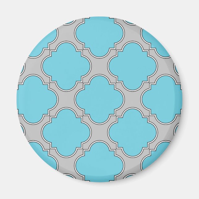 Quatrefolienblau und grau magnet (Vorne)