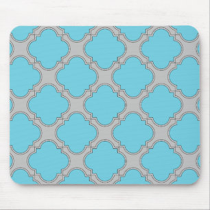 Quatrefolienblau und grau mousepad