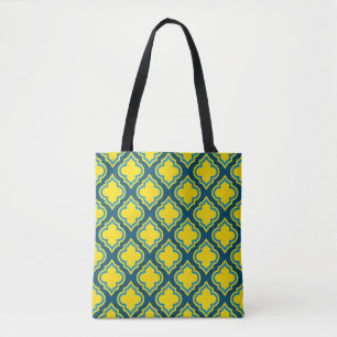 Quatrefoliengelb und blau tasche