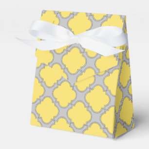 Quatrefoliengelb und grau geschenkschachtel