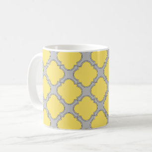 Quatrefoliengelb und grau kaffeetasse