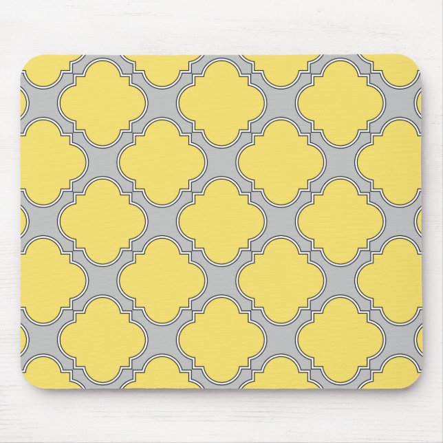 Quatrefoliengelb und grau mousepad (Vorne)