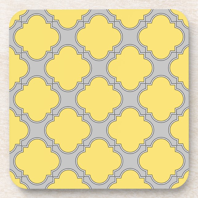 Quatrefoliengelb und grau untersetzer (Vorderseite)