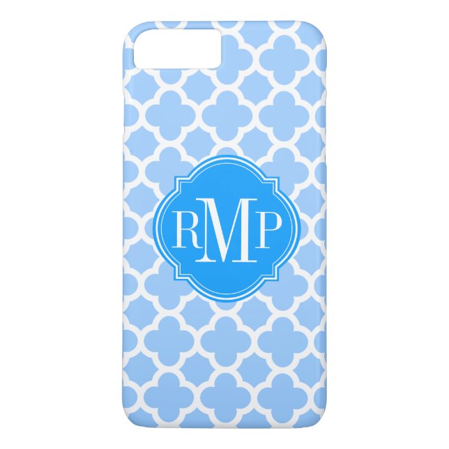 Quatrefolienleuchte Blau und Weiß Muster Monogramm Case-Mate iPhone Hülle (Rückseite)