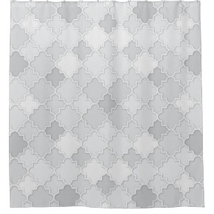 Quatrefolienmotif in Grautönen Duschvorhang