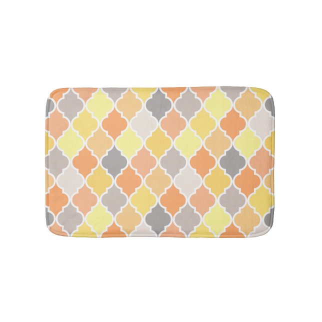 Quatrefolienmuster gelb, orange und grau badematte (Vorderseite)