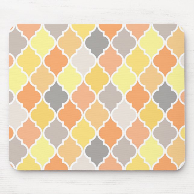 Quatrefolienmuster gelb, orange und grau mousepad (Vorne)