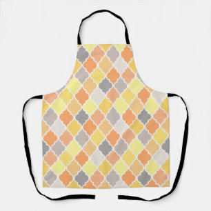 Quatrefolienmuster gelb, orange und grau schürze