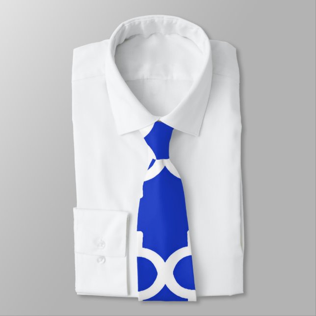 Quatrefolienmuster in Royal Blue Krawatte (Gebunden)