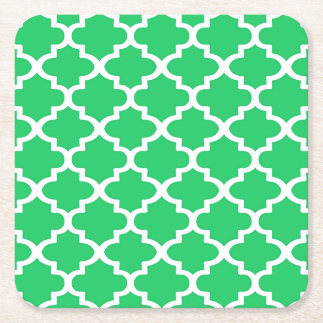 Quatrefolienmuster in Zen Green Rechteckiger Pappuntersetzer (Vorderseite)