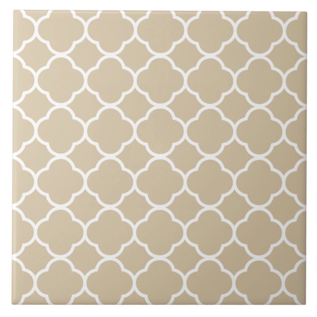 Quatrefolienmuster neutrale Beige Fliese (Vorderseite)