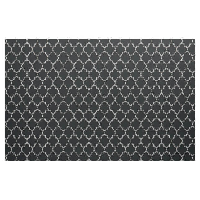Quatrefolienweiß auf schwarz stoff (Yard (91,4 cm))
