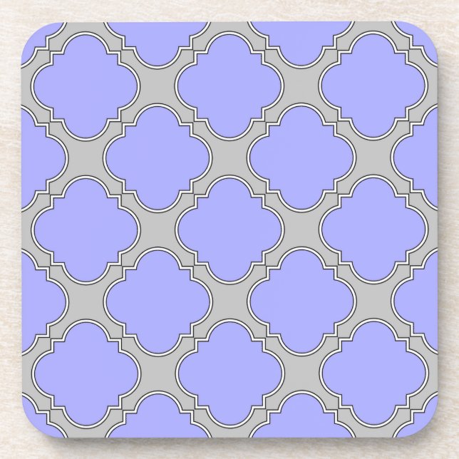 Quatrefolienzwinkle und Grau Getränkeuntersetzer (Vorderseite)