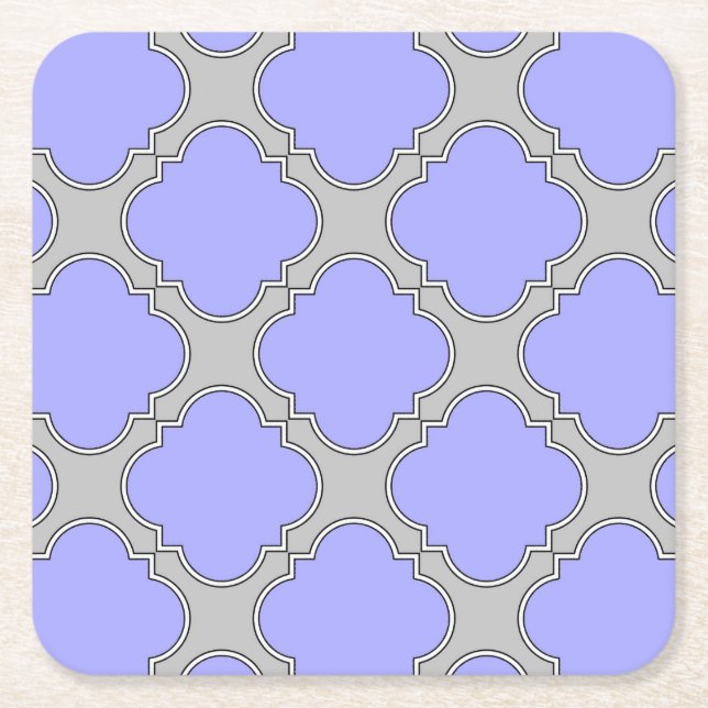 Quatrefolienzwinkle und Grau Rechteckiger Pappuntersetzer (Vorderseite)