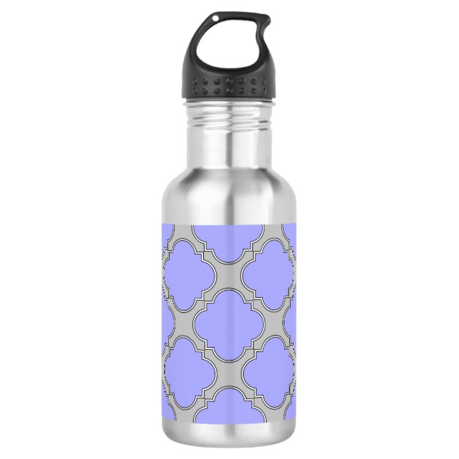 Quatrefolienzwinkle und Grau Trinkflasche (Vorderseite)