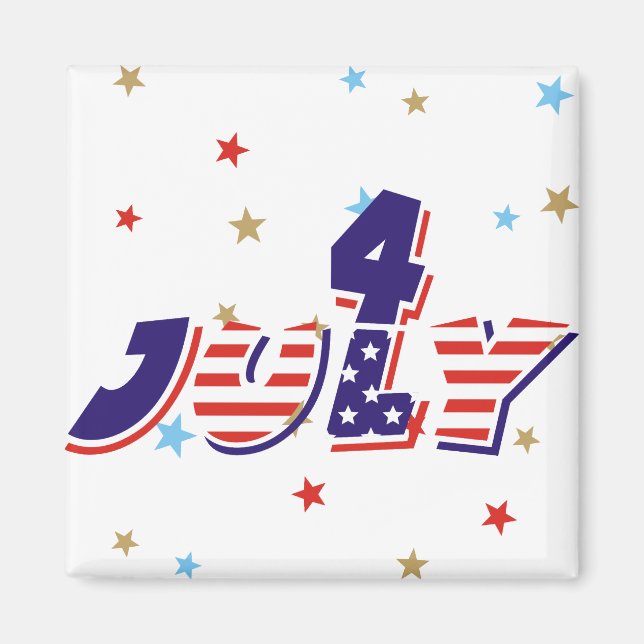 Quatrième 4 juillet Magnets de réfrigérateur (Devant)