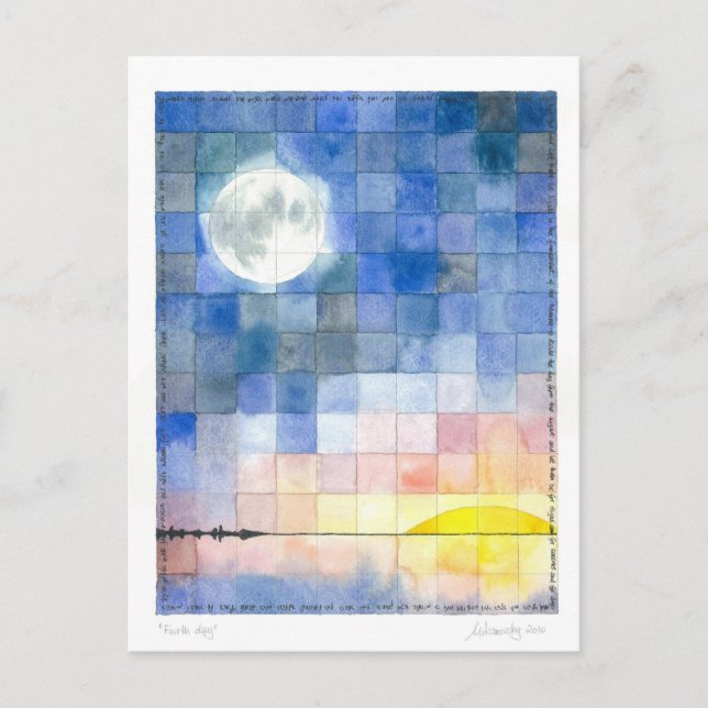 Quatrième jour (7 jours de création) Carte postale (Devant)