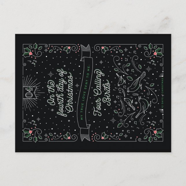 QUATRIÈME JOUR de NOËL/de carte postale de Noël (Devant)