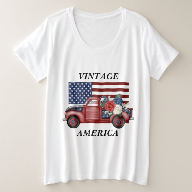 Quatrième plus de taille de T-shirt de juillet (Design devant)